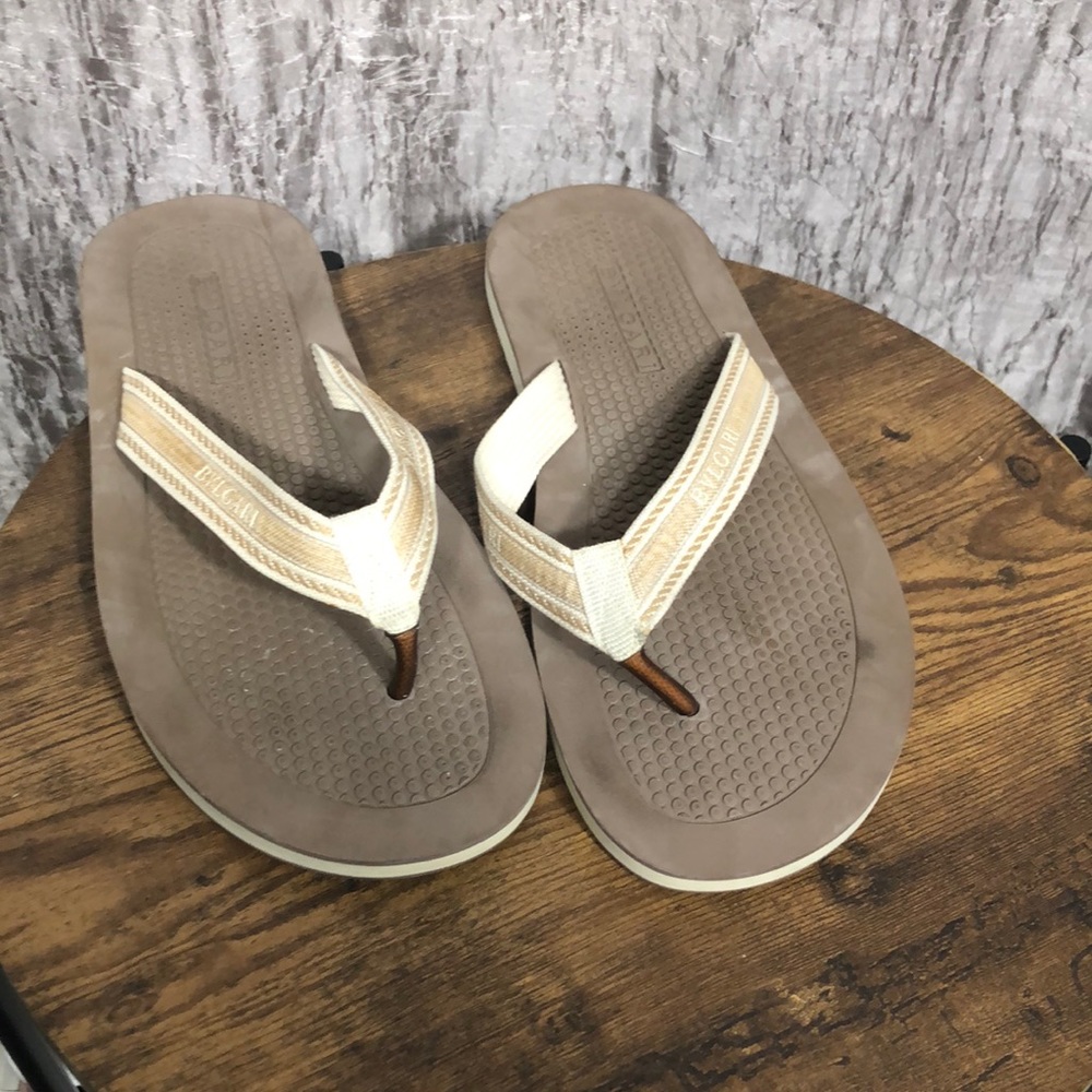 BVLGARI Size 12 Men’s Flip Flop Sandals